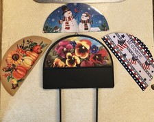 Four Seasons Metal Address Marker Garden Stake with white number stickers.