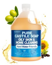 1 Gallon Pure Castile Soap Liquid, Organic Hand Soap Refill, Natural For Hand...