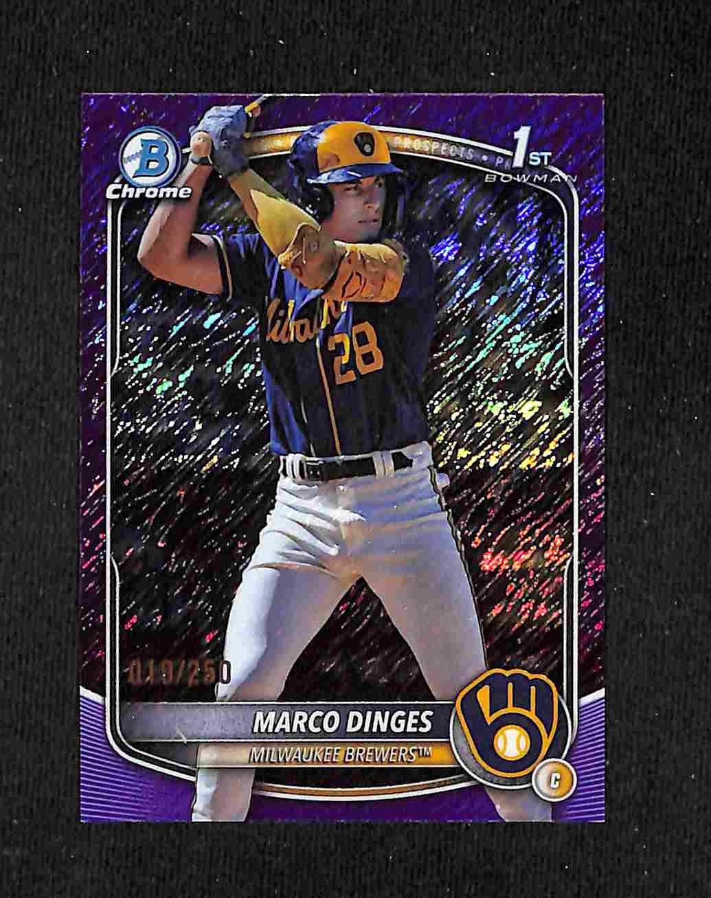 2025 Bowman Chrome - Marco Dinges /250 1st Purple Shimmer Refractor #BCP-183