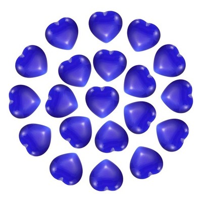 20Pcs Crystal Heart 0.6'' 5/16''T Blue Cat Eye for Jewelry
