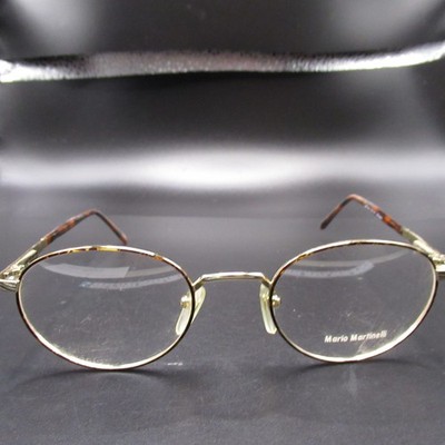 Mario Martinelli Eyeglass Frames MM Sox Gold Oval 52-20 G/Havana Tortoise