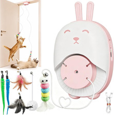 Interactive Cat Toys for Indoor Cats,Automatic Hanging Door Cat Teaser Feather T