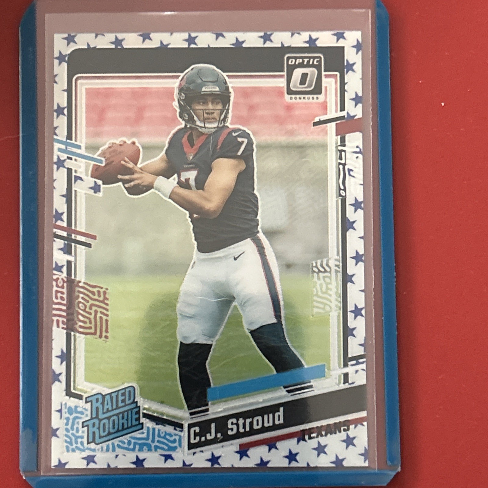 CJ STROUD 2023 Panini Donruss Optic Blue Stars Holo Prizm SP Rated Rookie #244