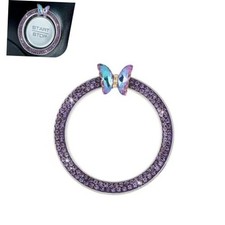 Bling Car Engine Start Stop Decoration Ring, Crystal Rhinestone Purple