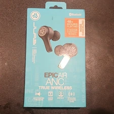 JLab Epic Air Active Noise Cancelling True Wireless Bluetooth Earbuds Black