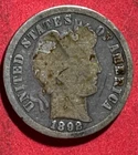 1892 US Barber SILVER Dime "Philadelphia" Mint! Good/VG! First Year Issue! Coin!