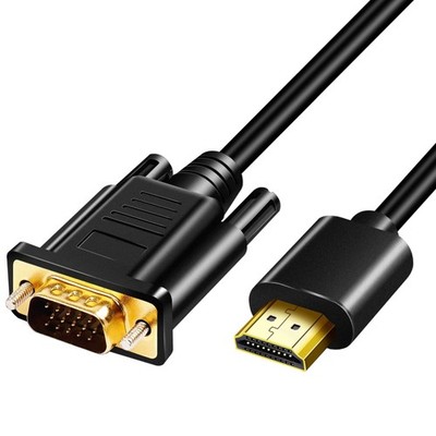 Hochwertiges HDMI auf VGA Kabel 1m - Vergoldete Kontakte und starke Abschirmung