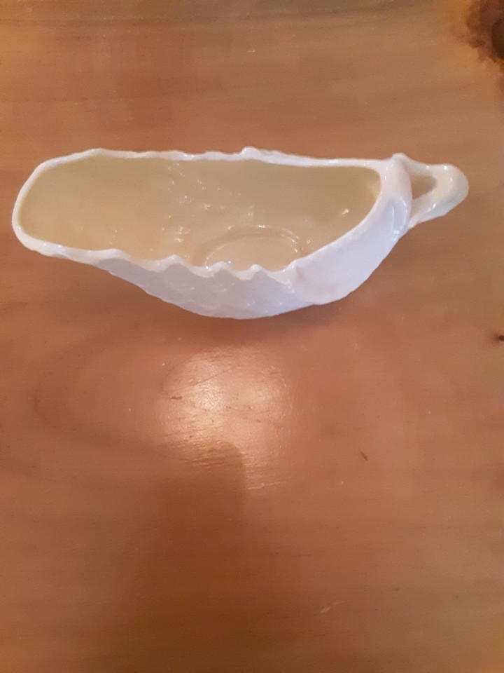 BELLEEK Ireland SHELL GRAVY BOAT Perfect | eBay