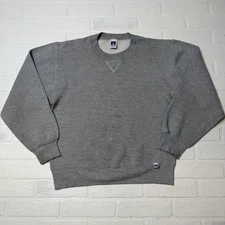 Vintage Russell Athletic Blank Crewneck Size Men's M Gray USA stains/distress