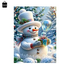 Holiday Diamond Art Kit for Adults: 5D Christmas Snowman Design 12x16 Inch