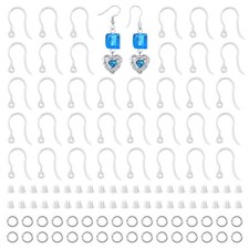 300pcs Clear Plastic Earring Hooks Sets,Safety Ear Wire 100pcs
