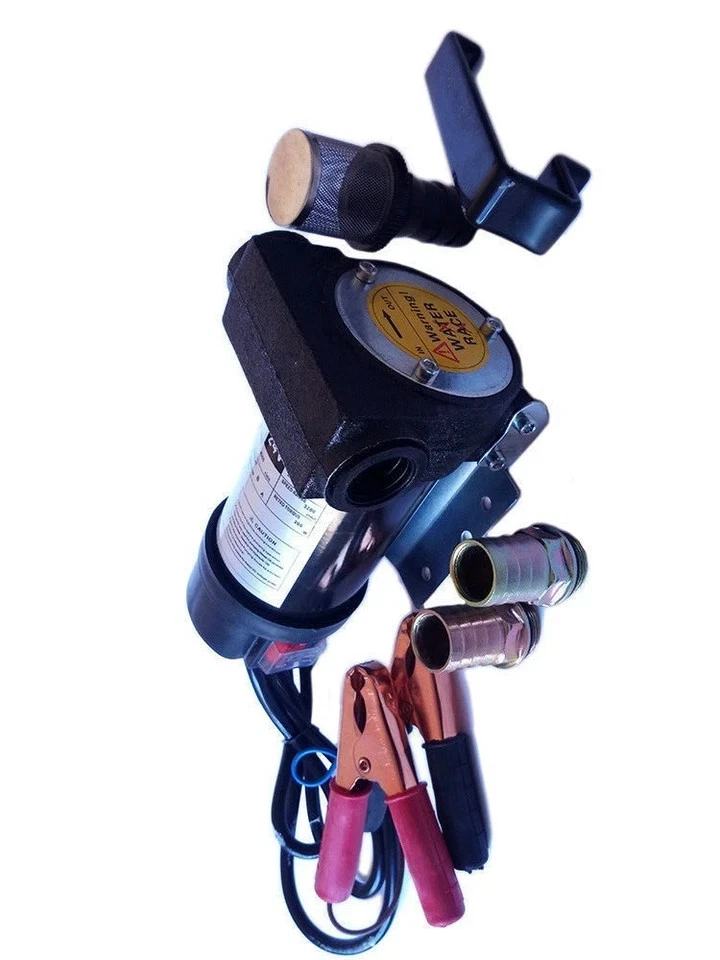 Pompa Travaso Elettrica Carburante Gasolio Olio Diesel 12V 200 Watt Auto Barca - Immagine 2 di 2