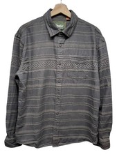 Howler Brothers Men Long Sleeve Button Up Shirt Sz L Gray Western Aztec Textured
