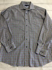 Tommy Hilfiger Dress Shirt Mens 16.5 34/35 Multi Gingham Slim Fit Long Sleeve