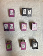 1 LOT OF 10 GRAB BAG MIX OF HP INK CARTRIDGES FOR REFILLING