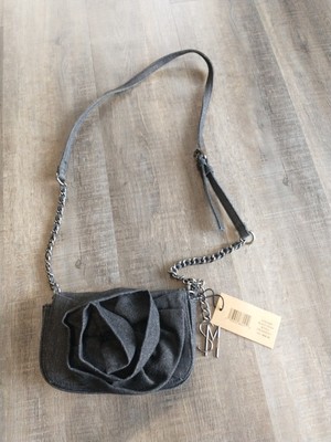 NWT Steve Madden Black Denim Borla Crossbody Purse Barbie Core 