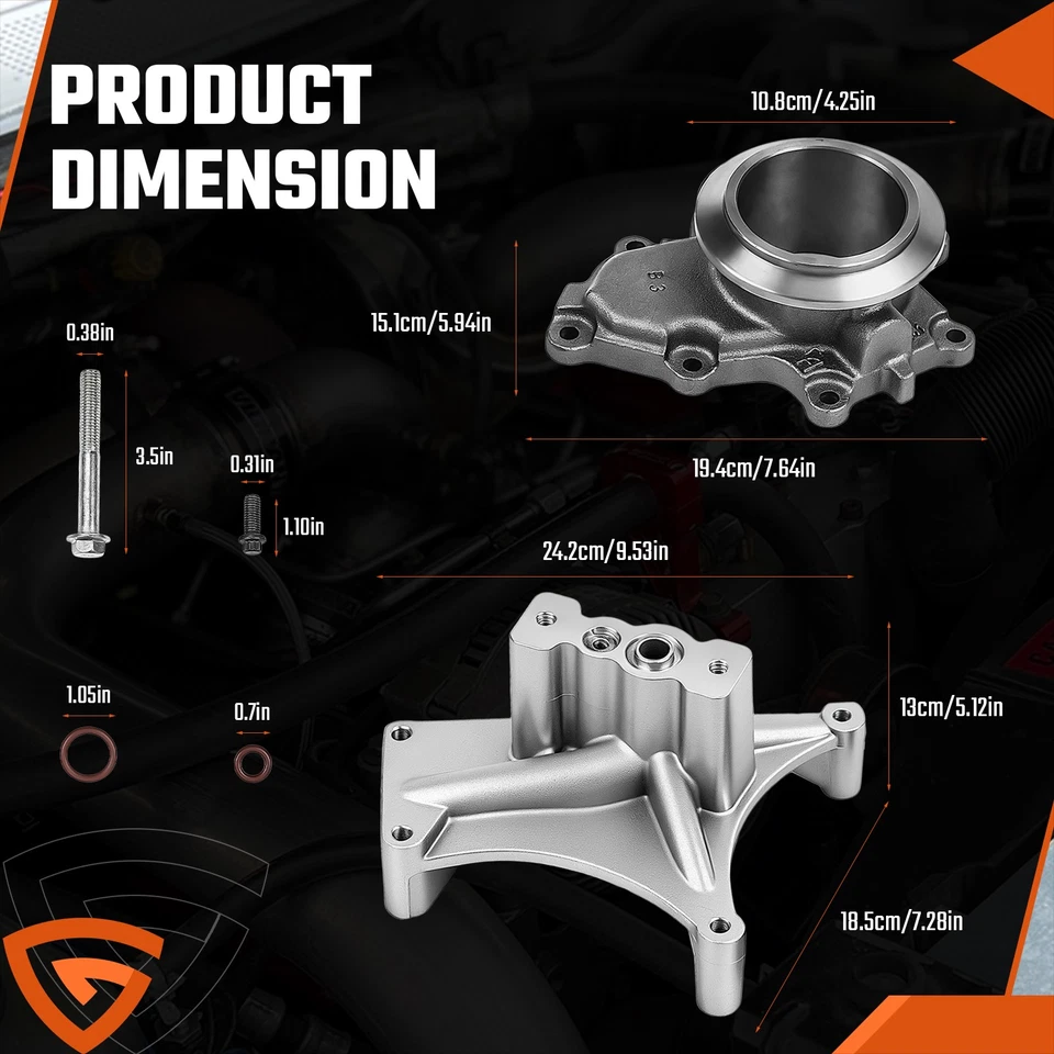 Pedestal turbo con pernos + carcasa de escape para Ford Powerstroke 99,5-03 diésel 7,3 L Foto 4 de 4