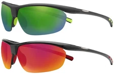 Suncloud Zephyr Polarized Semi-Rimless Wrap Sunglasses w/ Mirror Lens