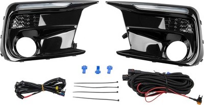 ECOTRIC Fog Lamp Bezel LED DRL Sequential Turn Signal 18-21 Subaru WRX STI Pair