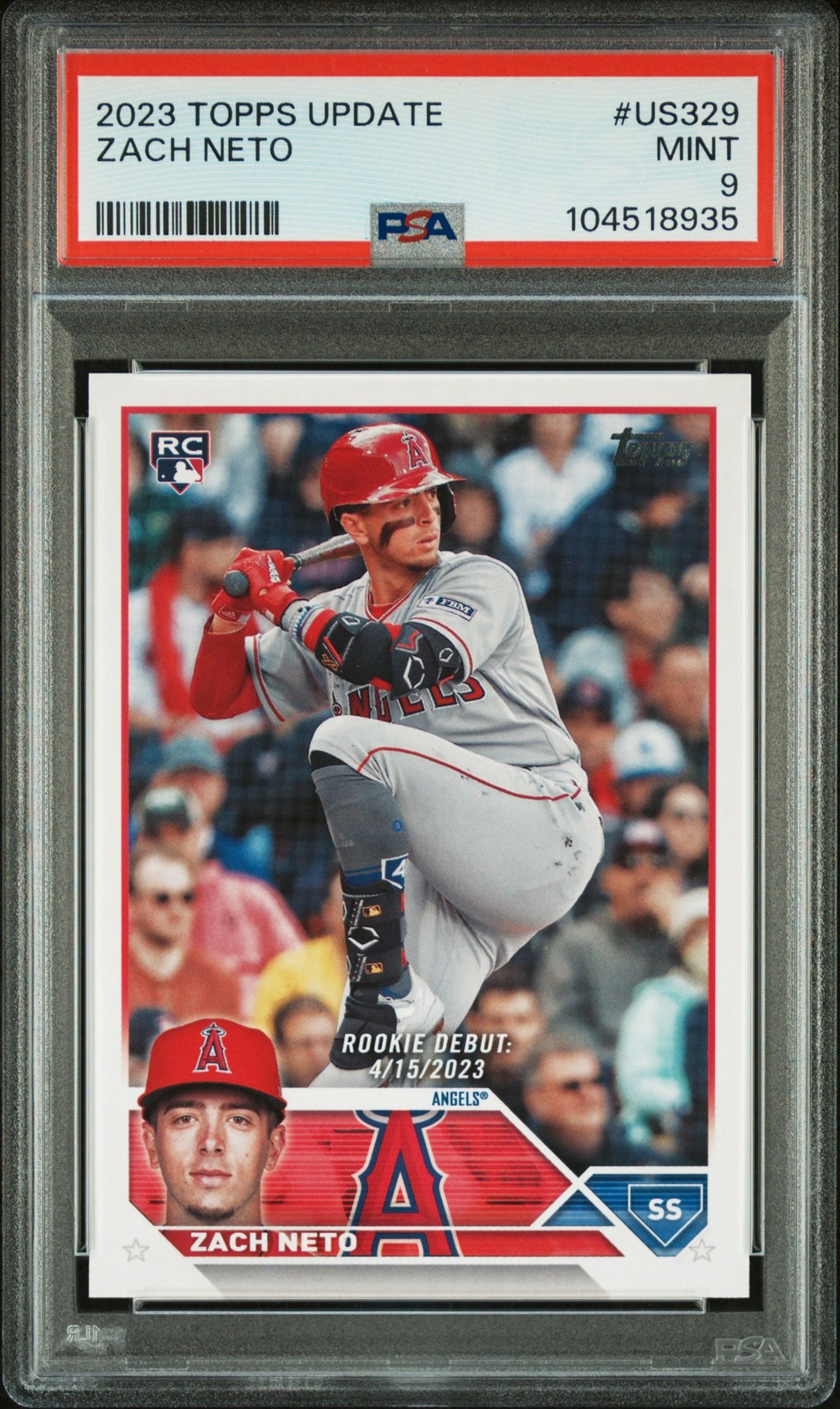 2023 Topps Update Series Zach Neto Rookie Debut RC #US329