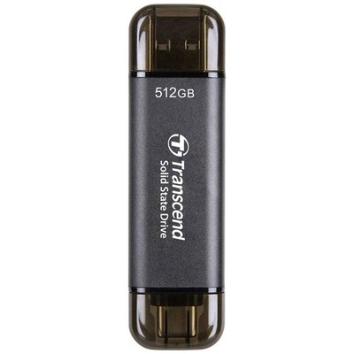 Transcend ESD310C 512 GB Externe SSD USB-A (USB 3.2 Gen 2), USB-C  Schwarz