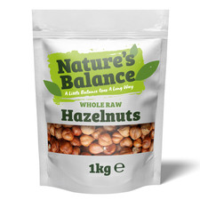 Whole Raw Hazelnuts 1kg Natural Shelled Healthy Vegan Nuts by Natures Balance