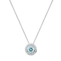 925 Sterling Silber Collier Damen Blautopas WeißTopas Ankerkette Rhodiniert