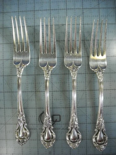 (4) Lot Royal Dynasty by Kirk-Stieff Sterling Silver Place Size Fork 7 1/2" 280g