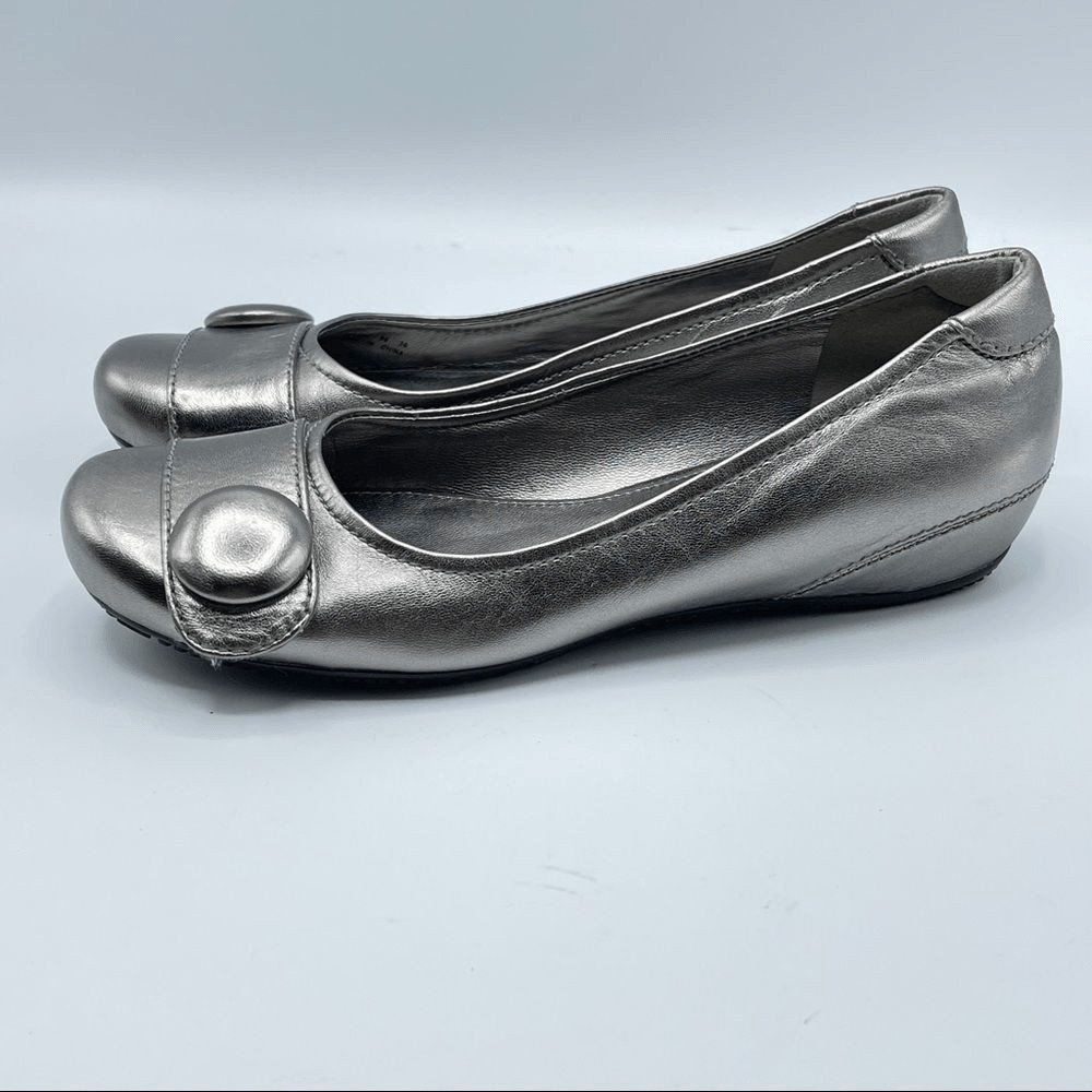 Ecco silver button ballet flats - image 3