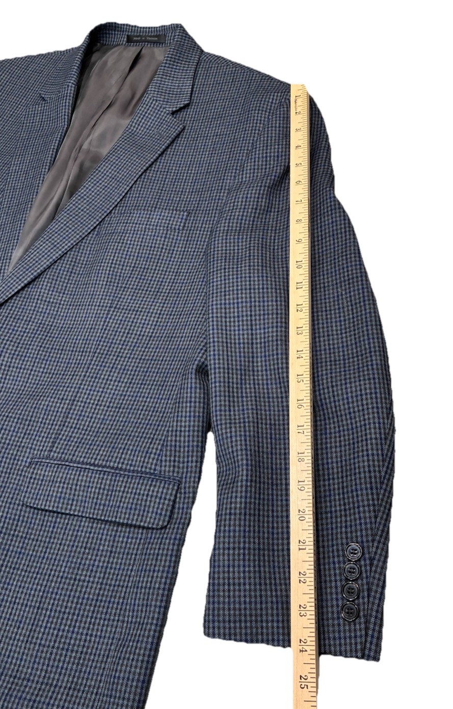Lauren Ralph Lauren Men’s 100% Wool Sport Coat Jacket Blue Houndstooth  Size 50R thumbnail 5