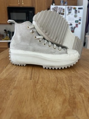 Converse Run Star Hike Platform High Top Suede Ivory Earthy Neutrals - women s 8