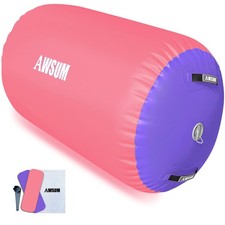 1 PCS Gymnastics Barrel Air Roller Inflatable Tumbling Mat Back Handspring Tr...