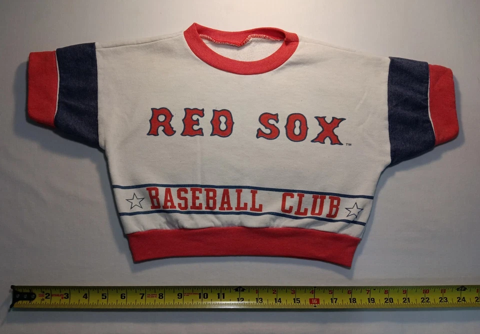 Vintage 1990 Boston Red Sox Sleeveless Crop Top Toddler Sweatshirt - Image 4 of 4