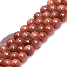 Brown Gold Sandstone Beads for Jewelry Making Gemstone Semi Precious 8Mm round 1