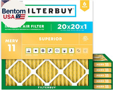 20X20X1 Air Filter MERV 11 Superior Pet  Allergy Defense 6-Pack , Electrostati