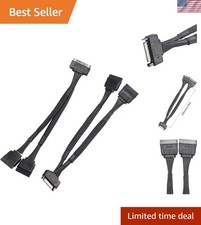 Compact SATA 15 Pin Power Extension Cable - 2-Pack for Hassle-Free PC Upgrades