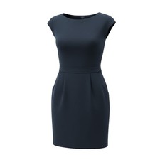 Quince Ultra Stretch Ponte Cap Sleeve Dress Navy Size Large