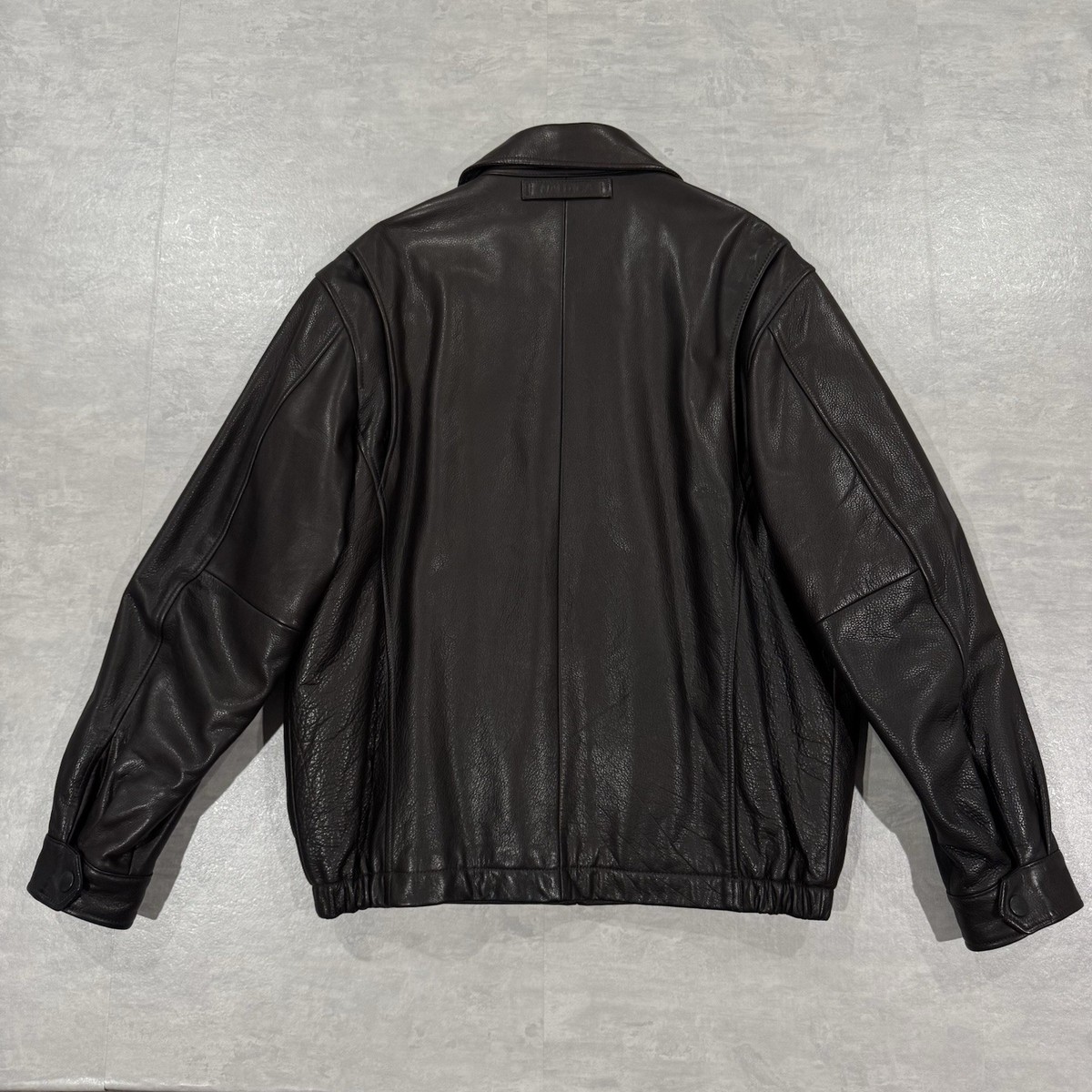 Nautica Brown Genuine Leather Bomber Jacket Men's Size 42 Vintage