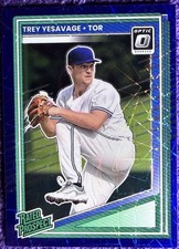 2025 Panini Donruss Optic Blue Velocity Prizm Trey Yesavage Rated Rookie RC #163