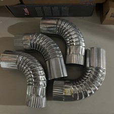 Lot Of 4 NEW 90° Galvanized Gutter Elbows, 3 inch Round RC63P3 Amerimax