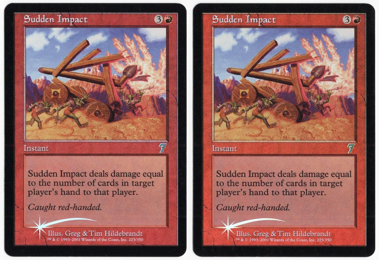 Sudden Impact x2 2x 2001 MTG Core Set 7th Edition FOIL Red Unc Instant NM AZ1
