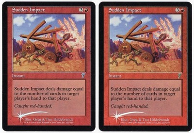 Sudden Impact x2 2x 2001 MTG Core Set 7th Edition FOIL Red Unc Instant NM AZ1