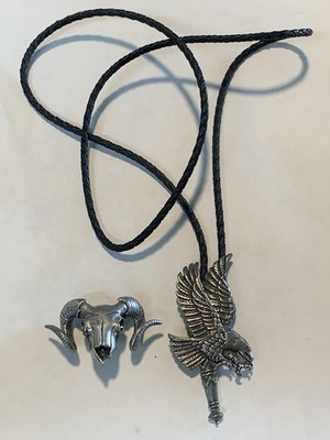 Pewter Eagle and Ram Figurine