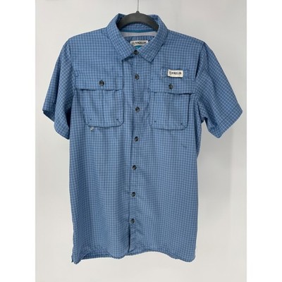 Magellan Outdoors Kids Blue Plaid Short Sleeve Fishing Shirt Size XL 18-20