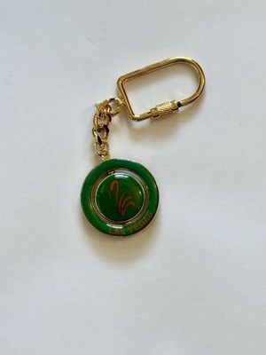 Flamingo Las Vegas Spinner Keychain Green/Gold Hotel Casino Souvenir Keyring