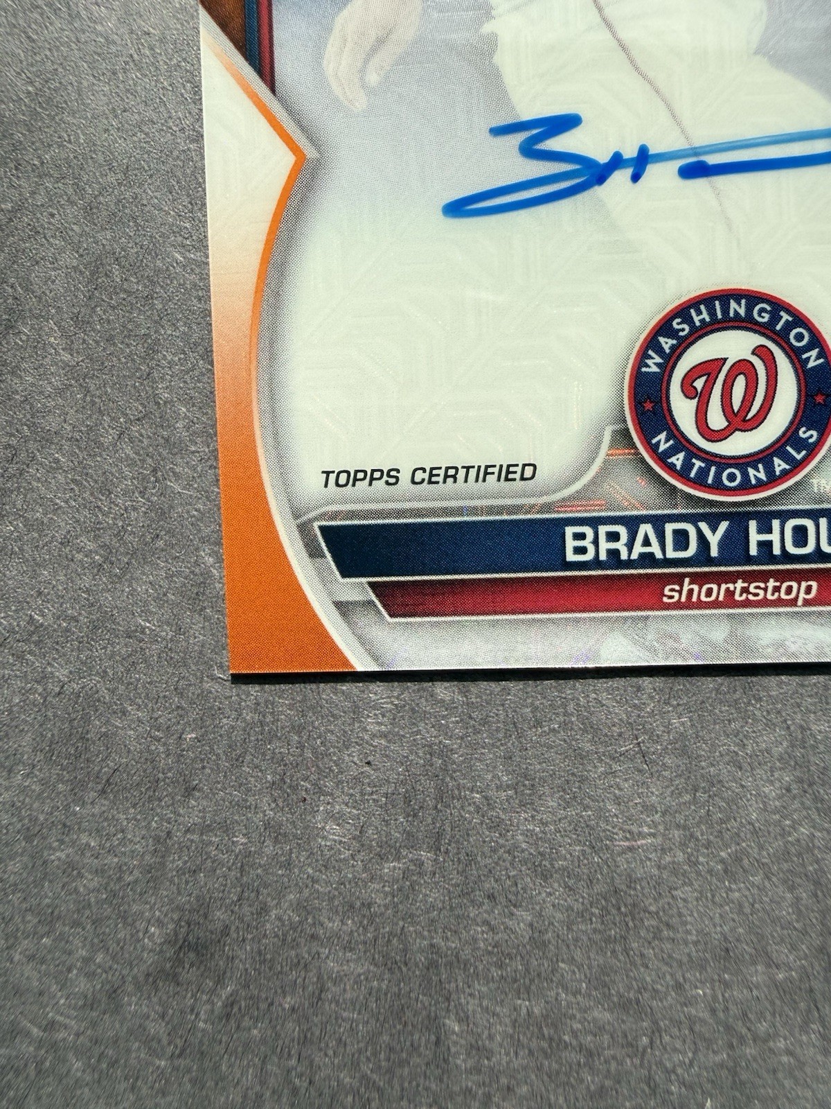 2023 Bowman Chrome Mega Box Brady House Mojo Auto #BCMA-BH Orange Refractor /25 view 5