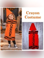 Handmade orange crayon costume Halloween cosplay dress up pretend play felt