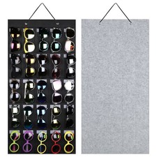Hanging Sunglasses Organizer 25 Pockets Wall-Mounted Eyewear Storage Bag Holder