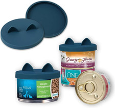 - 2 Pack Cat Food Can Lids, Small 3 Oz Silicone Can Covers for Pet Food Can...