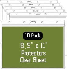 10 Pack Sheet Protectors  8.5" x 11" Waterproof Resealable Zip Wall Sign Clear